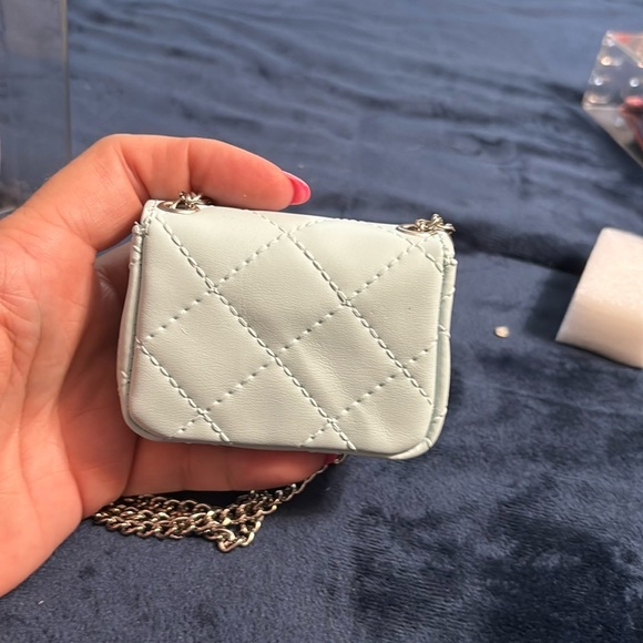 CHAN3L INSPIRED Mini Baby Blue Miniature Handbag Keychain - Picture 3 of 5